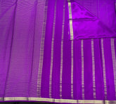 Purple Mysore Pure Silk Saree With Golden Checks